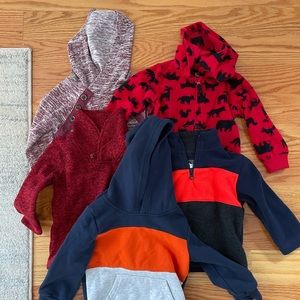 Bundle 5 toddler layers- hoodies, sweater, quarter zips